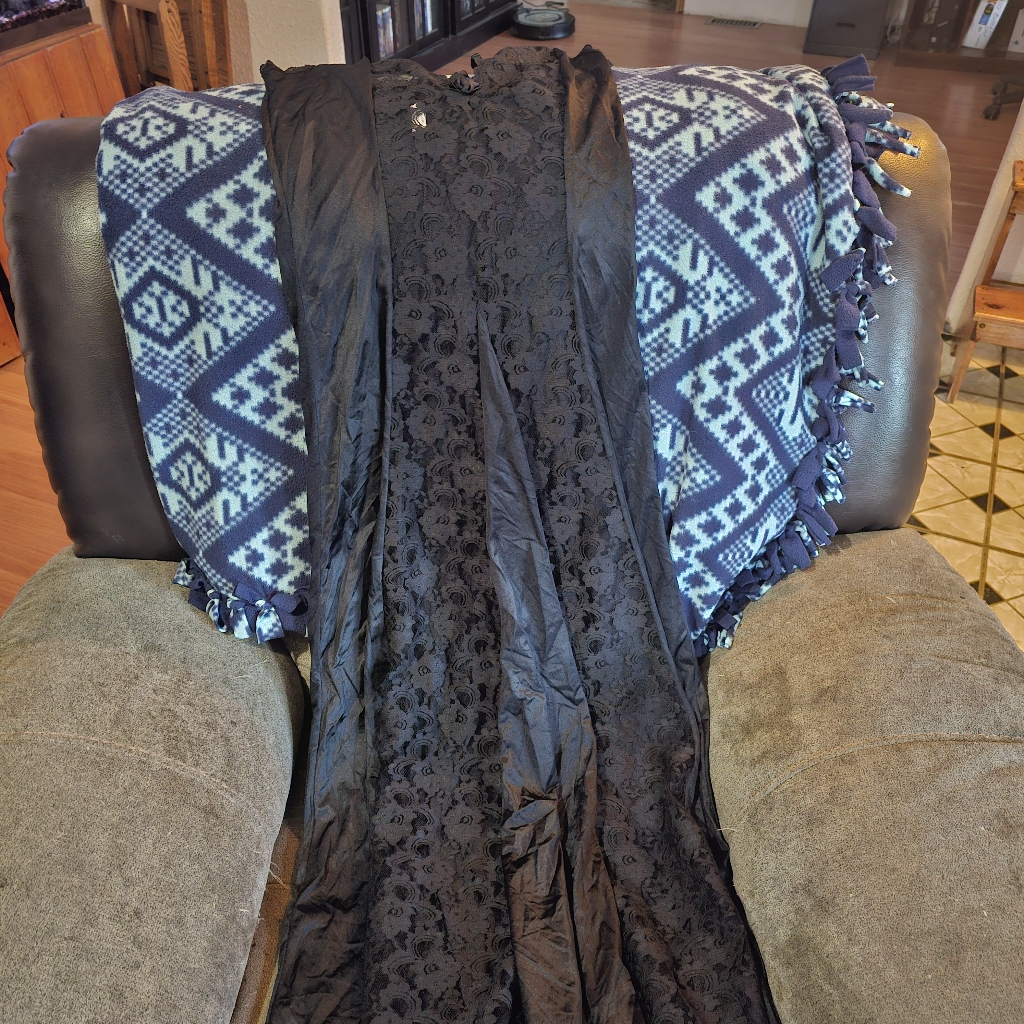 Fantasy Lingerie Black Lace Gown Size Medium